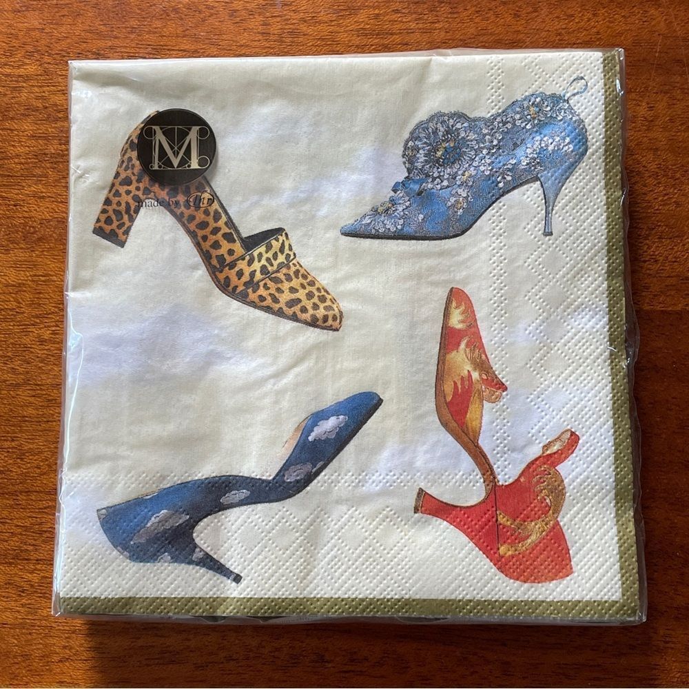 NEW Metropolitan Museum Of Art 20 Shoe Printed Napkins Leopard Blue Red Pattern